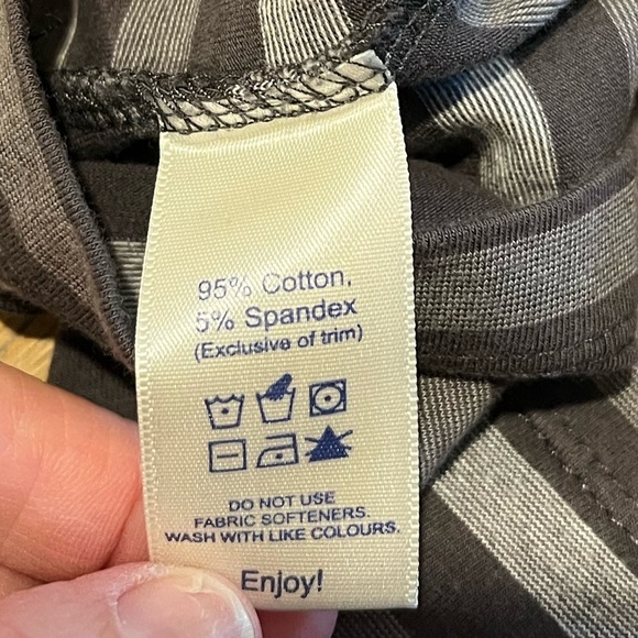 Tilley Grey Striped Stretch Cotton T-Shirt size M - Picture 2 of 6